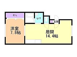 グランデ8 1LDKの間取図画像