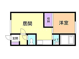 リーハウス2 1DKの間取図画像