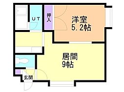 アパートメントリゲル 1LDKの間取図画像