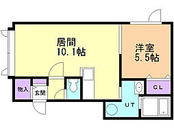 YOU 1LDKの間取図画像