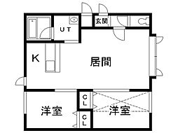 クリアネス2 2LDKの間取図画像