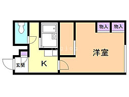 レオパレスデュオ.J 1Kの間取図画像