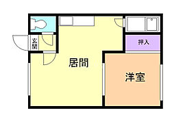 ラックコーポ 1DKの間取図画像