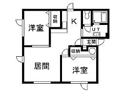 リーベラ永山 2LDKの間取図画像