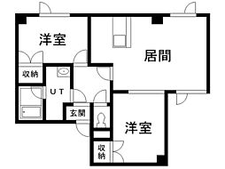 AXIS5-23 2DKの間取図画像