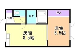 ラ・ポーレ 1DKの間取図画像