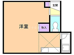 パラドールA ワンルームの間取図画像