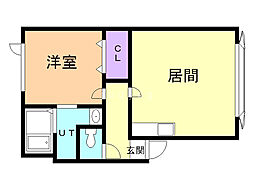 ドレクセルヒル 1DKの間取図画像