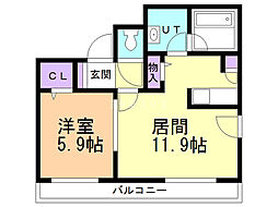 ステラガーデン 1LDKの間取図画像