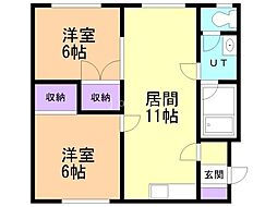 ハイム東光6.1 2LDKの間取図画像