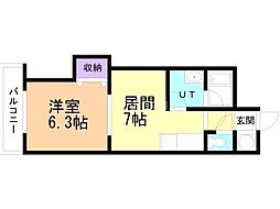 6・2ビル 1DKの間取図画像