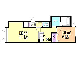 ラ・テラ2A 1LDKの間取図画像