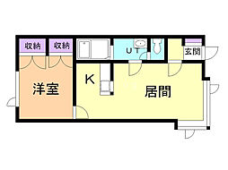 Life・こあEast 1LDKの間取図画像