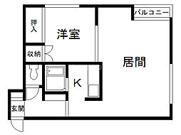 アルメリア 1LDKの間取図画像