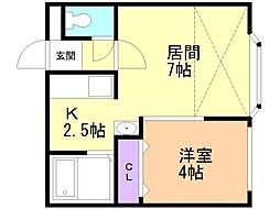 プレキャトラン 1LDKの間取図画像