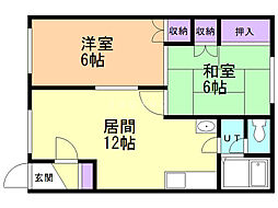ソフィーユ九条B 2LDKの間取図画像