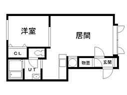 Gaia・B 1LDKの間取図画像