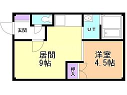 ロイヤルシャトレ 1DKの間取図画像
