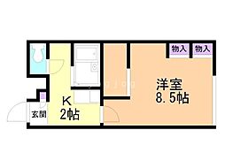 レオパレスルナ 1Kの間取図画像