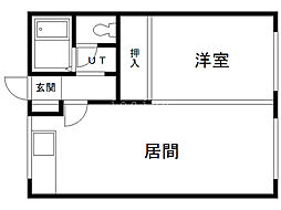 ダイヤハイツ東6・1 1LDKの間取図画像