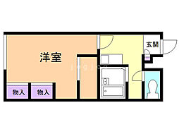 レオパレス白樺 1Kの間取図画像