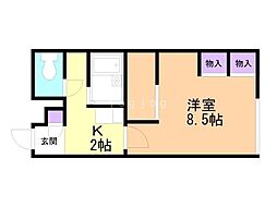 レオパレスドリームハイツ3 1Kの間取図画像
