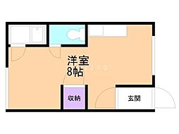 オリス赤平 ワンルームの間取図画像