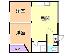 第1フレンドマンション 2LDKの間取図画像