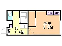 レオパレスK&H 1Kの間取図画像