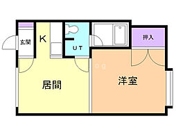 ラ・グラン大町 1DKの間取図画像