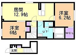 シャインハイツモア 2LDKの間取図画像