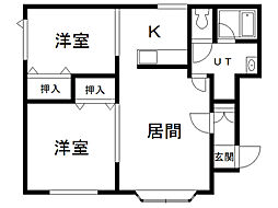 タウンズ610 2LDKの間取図画像