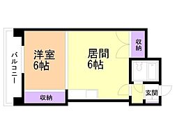 サンハイム 1DKの間取図画像