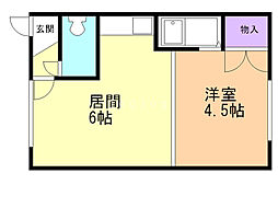 グリーンハイツ東光22 1DKの間取図画像