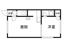 メゾンアルベール旭川 1DKの間取図画像