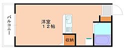 JR鹿児島本線 赤間駅 徒歩15分の賃貸アパート 1階ワンルームの間取り