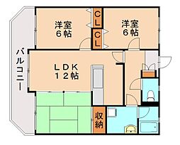 JR鹿児島本線 東郷駅 徒歩11分の賃貸マンション 3階3LDKの間取り