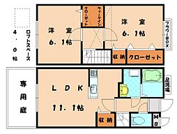 ヨーロピアンシャレー古賀 2LDKの間取図画像