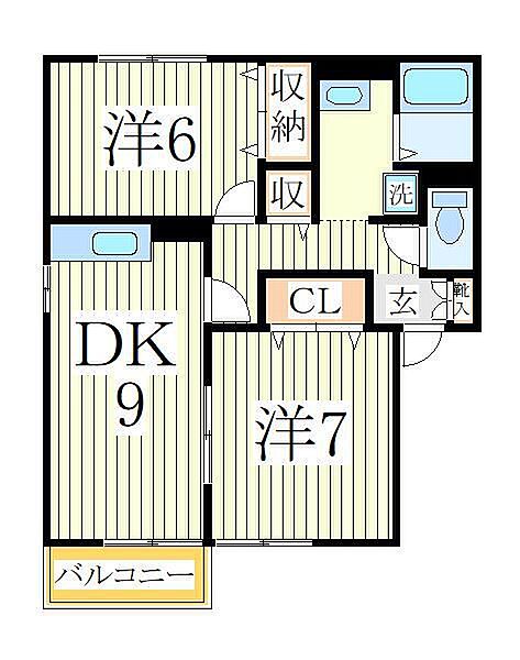 アミュゼ若柴Ｂ ｜千葉県柏市若柴(賃貸アパート2DK・1階・55.20㎡)の写真 その2