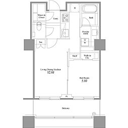 パークコート麻布十番ザ・タワー 1LDKの間取図画像