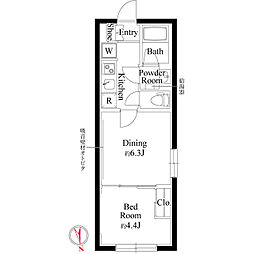 グローリオシェルト池袋V 2Kの間取図画像