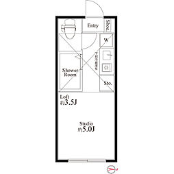 ハーモニーテラス長崎 ワンルームの間取図画像