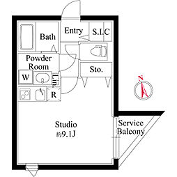 新宿区新宿6丁目マンション ワンルームの間取図画像