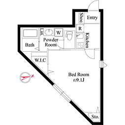 新宿区新宿6丁目マンション 1Kの間取図画像
