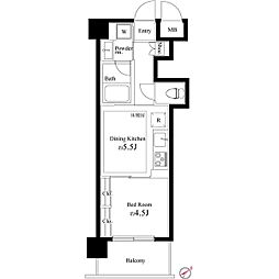 キングハウス巣鴨 1DKの間取図画像