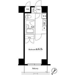 ヴェルトウォーターフロント 1Kの間取図画像