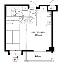 つくば5号館 1LDKの間取図画像