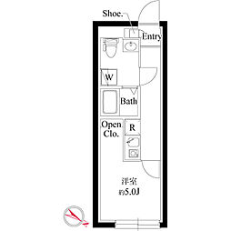 ル・クール渋谷本町 1Kの間取図画像