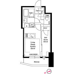 343レジデンス後楽園 1LDKの間取図画像
