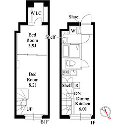 ヴィスタ阿佐ヶ谷S 2DKの間取図画像